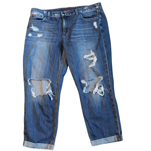 Joe’s Jeans Billie Crop Boyfriend Slim Crop Distressed Blue Jeans Women’s W32 - Picture 1 of 9